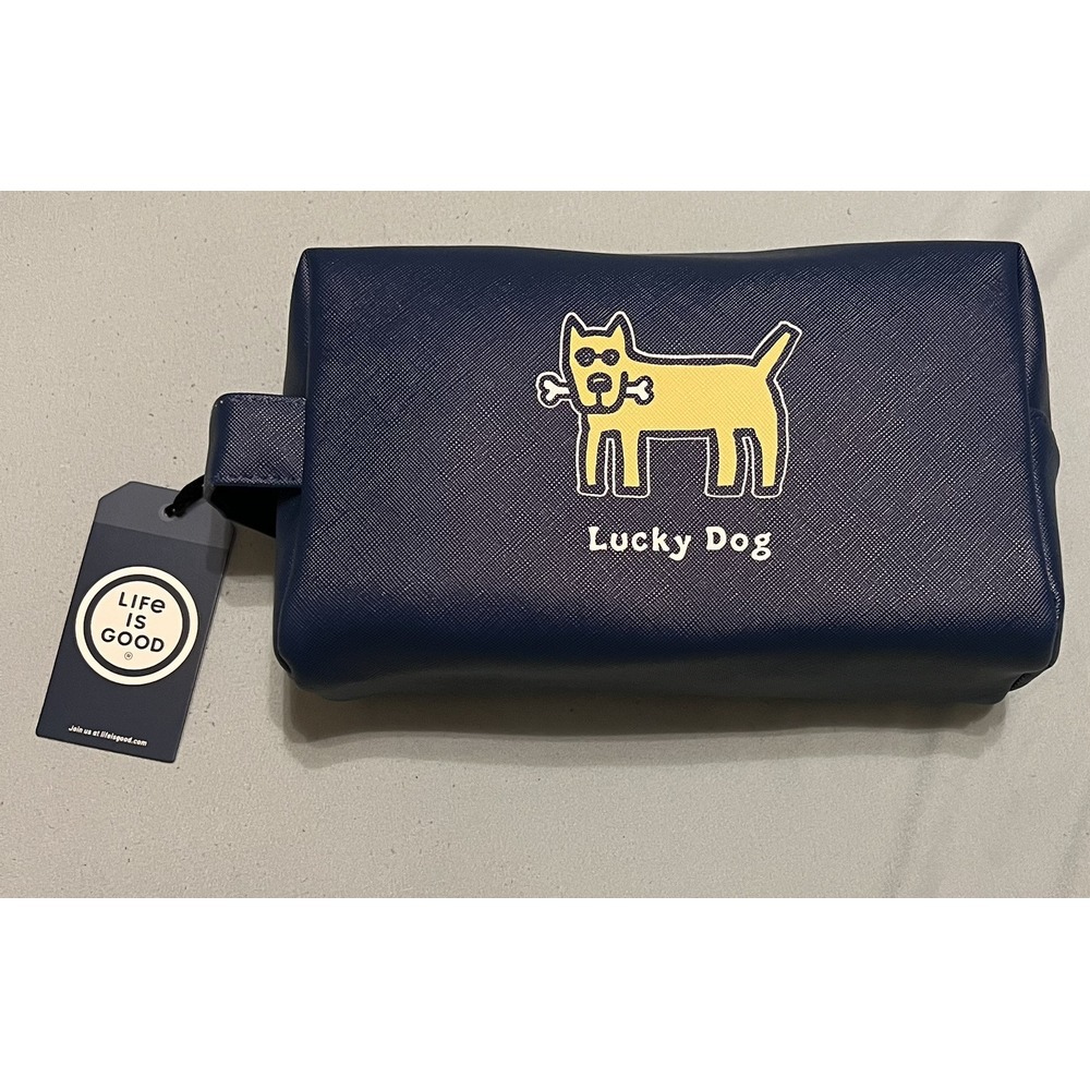 Life is Good Cosmetic Bag Toiletry‎ Travel Top Zipper Handle Unisex  NEW